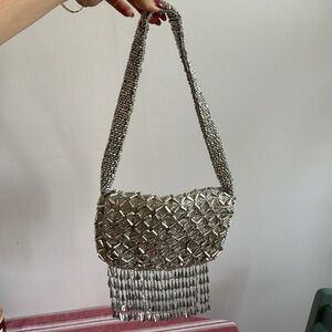 ZARA | beaded Fringe Shoulder Bag